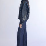 SCG MADE | Basic Faux Leather Bomber Jacket