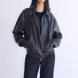90s faux leather bomber jacket in brown with vintage oversized comfortable fit by SCG MADE