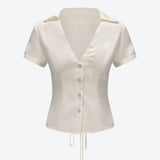 SCG MADE |Serene Lace-Back Ruched Blouse