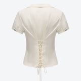 SCG MADE |Serene Lace-Back Ruched Blouse