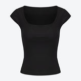 SCG MADE | Basic Cap Sleeve Square Neck Cotton Baby Tee