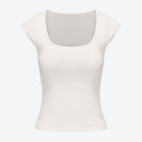 SCG MADE | Basic Cap Sleeve Square Neck Baby Tee