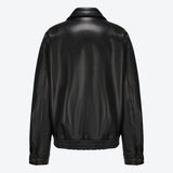 SCG MADE | Basic Faux Leather Bomber Jacket