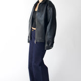 SCG MADE | Basic Faux Leather Bomber Jacket