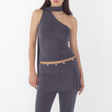 SCG MADE |Sonia Cupro-blended One-Shoulder Top