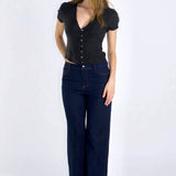 SCG MADE | Vivien Button Front Short-sleeves Blouse
