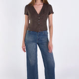 SCG MADE | Vivien Button Front Short-sleeves Blouse