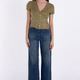 SCG MADE | Vivien Button Front Short-sleeves Blouse
