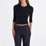 SCG MADE| Jamie 3/4 sleeves henley top
