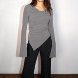 Anna asymmetrical off shoulder long sleeve top