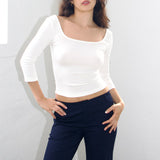 SCG MADE | Frankie square neck 3/4 sleeve top
