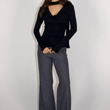 Sadie Cowl-neck Scarf Long Sleeve Top