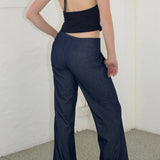 SCG MADE | Evelyn Low-rise Tencel Jeans in Dark Blue (Petite)