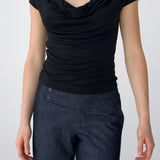 SCG MADE | Shelly Cowl Neck Cap-sleeves Cupro Top