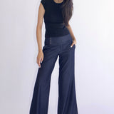 SCG MADE | Evelyn Low-rise Tencel Jeans in Dark Blue
