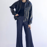 SCG MADE | Basic Faux Leather Bomber Jacket