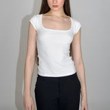 SCG MADE | Basic Cap Sleeve Square Neck Baby Tee