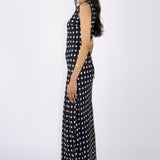 SCG MADE |Caroline Cupro-blended Polka Dot Maxi Dress