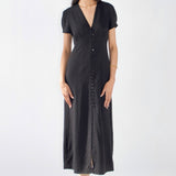 SCG MADE |Sera Cupro-blended Button-Front Midi Dress