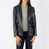 SCG MADE | Sloane Faux Leather Blazer