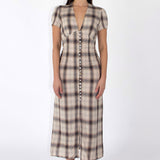 SCG MADE |Sera Button-Front Plaid Midi Dress