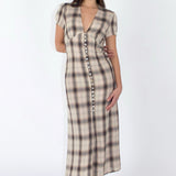 SCG MADE |Sera Button-Front Plaid Midi Dress