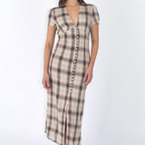 SCG MADE |Sera Button-Front Plaid Midi Dress
