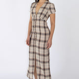 SCG MADE |Sera Button-Front Plaid Midi Dress