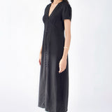 SCG MADE |Sera Cupro-blended Button-Front Midi Dress