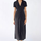 SCG MADE |Sera Cupro-blended Button-Front Midi Dress