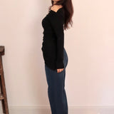 Asymmetrical off shoulder long sleeve top - SCG_COLLECTIONSTop
