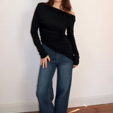 Asymmetrical off shoulder long sleeve top - SCG_COLLECTIONSTop
