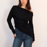 Asymmetrical off shoulder long sleeve top - SCG_COLLECTIONSTop