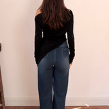 Asymmetrical off shoulder long sleeve top - SCG_COLLECTIONSTop