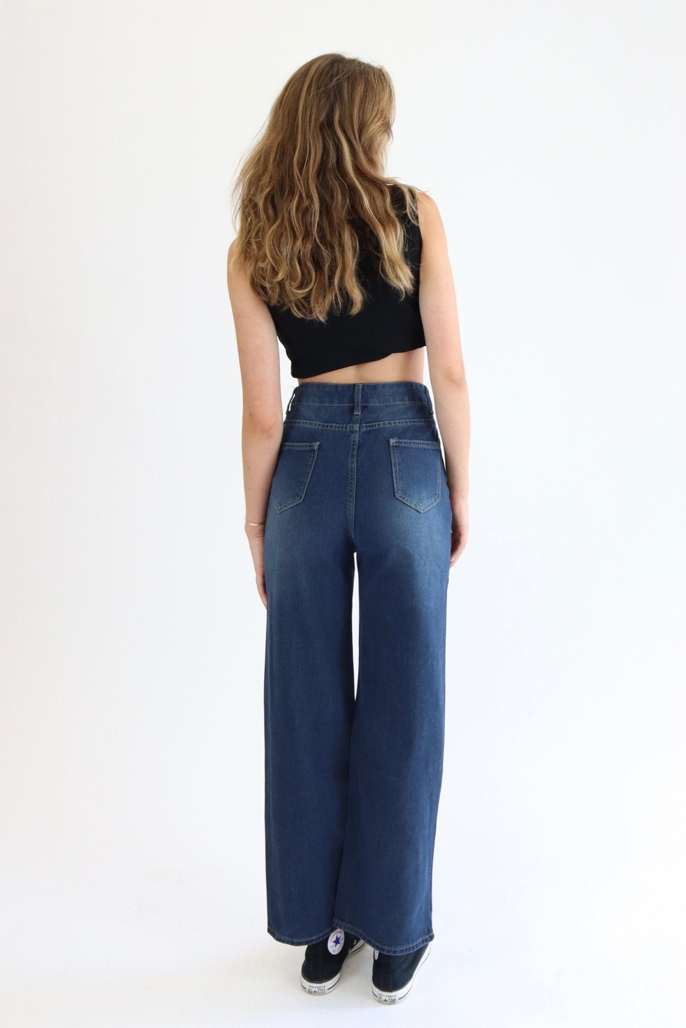 Mid Rise dad jeans in mid vintage blue - SCG_COLLECTIONSBottom