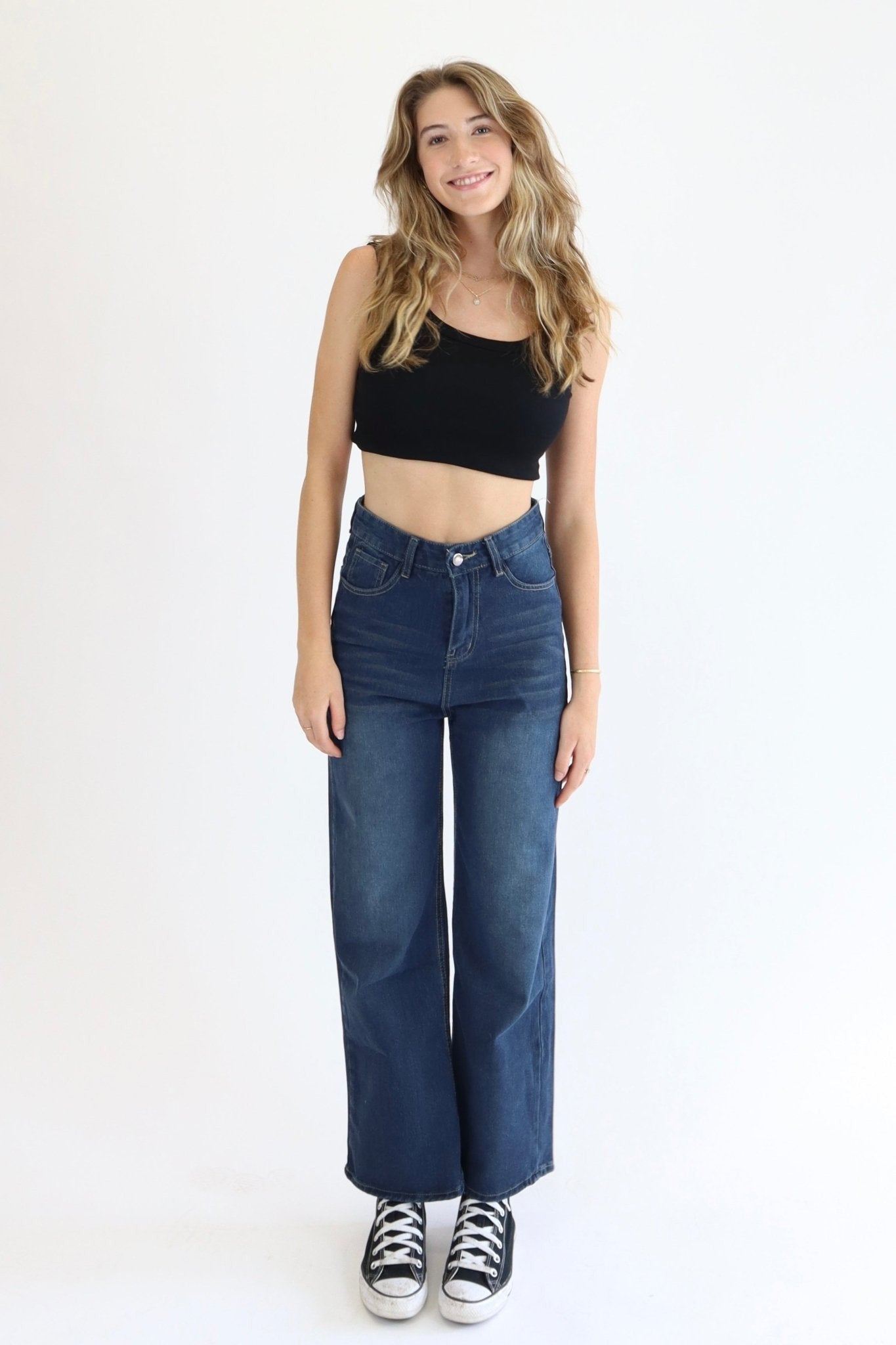 Mid Rise dad jeans in mid vintage blue - SCG_COLLECTIONSBottom