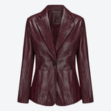 SCG MADE | Sloane 90s Style Faux Leather Blazer