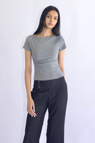 Elise Boatneck Short Sleeves Top