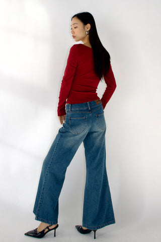 Margaux Long Sleeve Square Neck Top