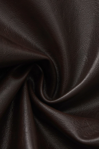 Basic 90s Style Faux Leather Bomber Jacket in Brown