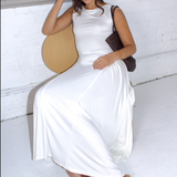 SCG MADE |Rene Boatneck Cupro-blended Maxi Dress