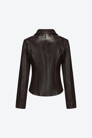 Dylan Faux Leather Jacket in Vintage brown