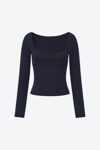 Margaux Long Sleeve Square Neck Top