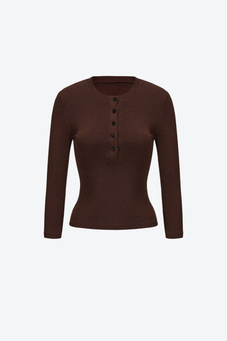 Jamie 3/4 sleeves henley top