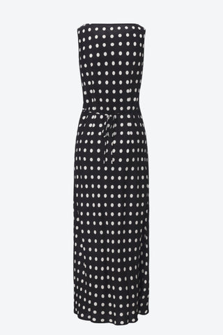 Caroline Cupro-blended Polka Dot Maxi Dress
