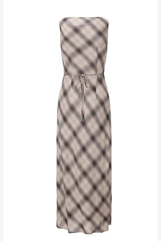 Caroline Plaid Maxi Dress