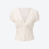 SCG MADE | Vivien Button Front Short-sleeves Blouse