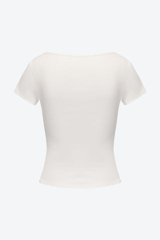 Elise Boatneck Short Sleeves Top