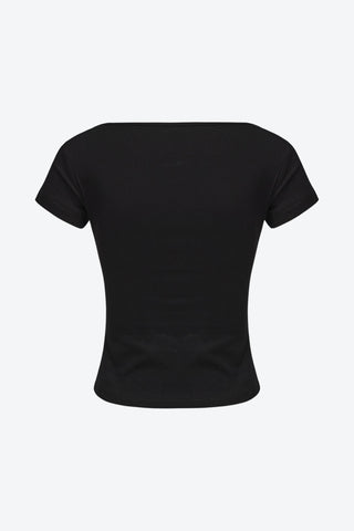 Elise Boatneck Short Sleeves Top