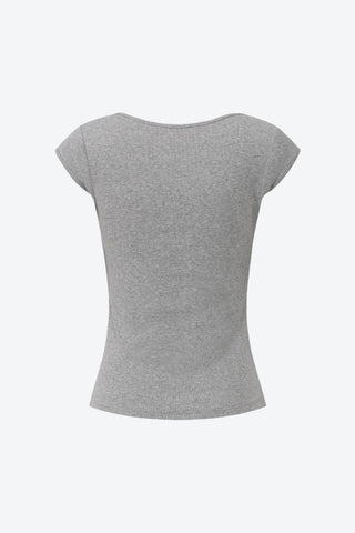 Basic Cap Sleeve Square Neck Cotton Baby Tee